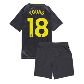 Everton Ashley Young #18 Borte skjorte til barn 2024-25 Kortermet (+ korte bukser)